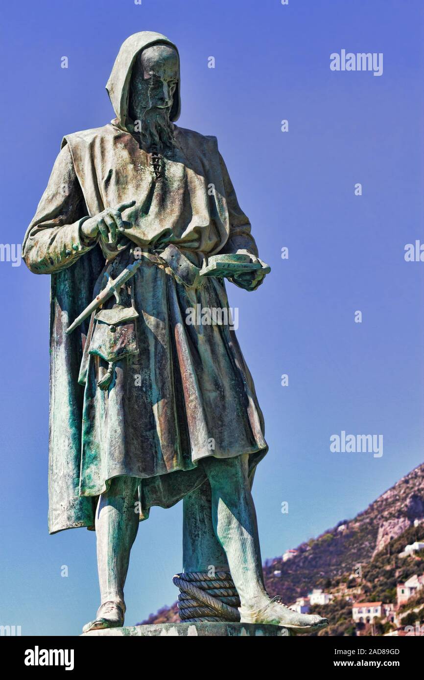Flavio Gioia-Denkmal Stockfoto
