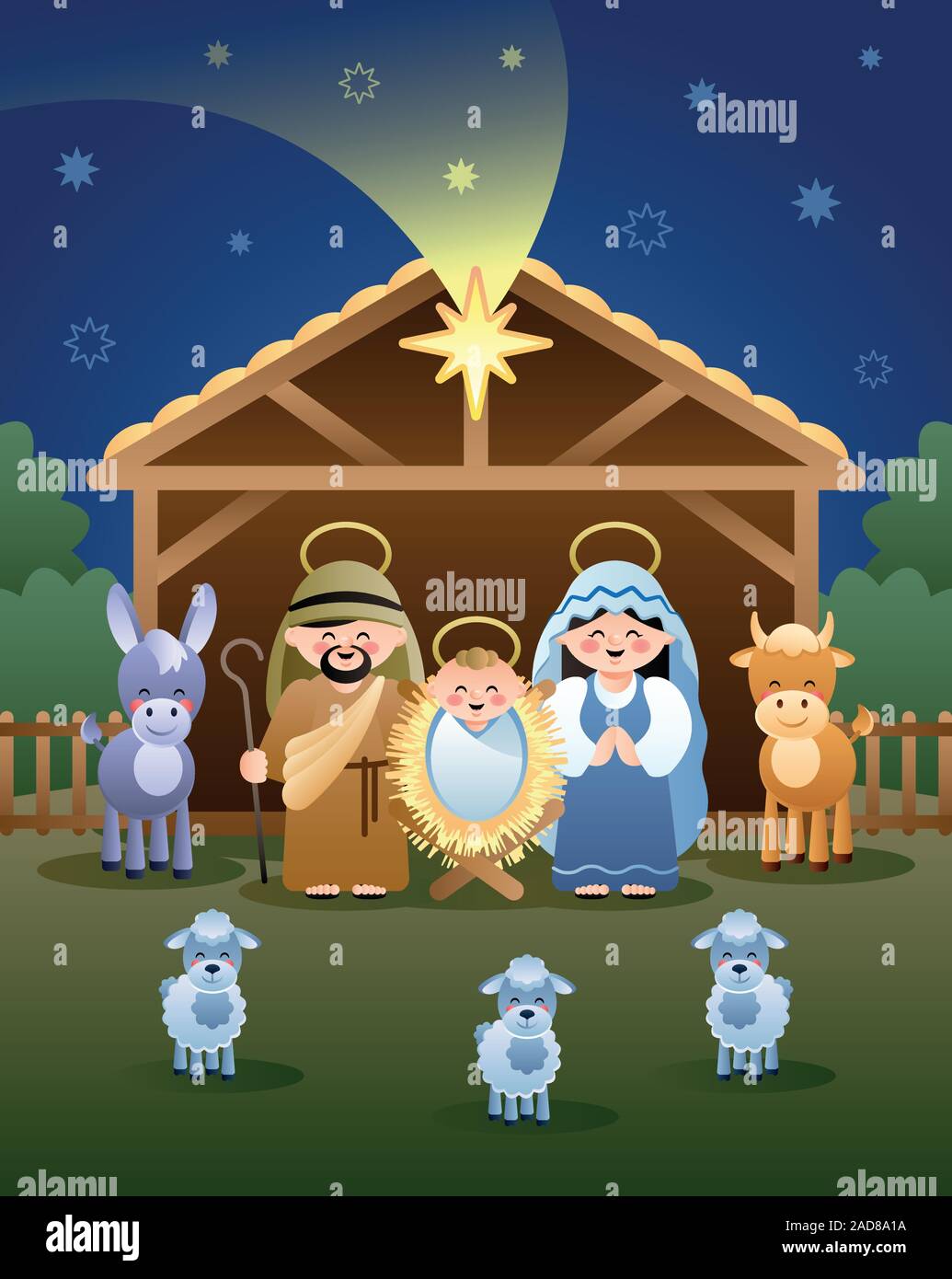 Sullivans Weihnachtskrippe Heilige Familie Aus Harz - 21,6 Cm Hoch