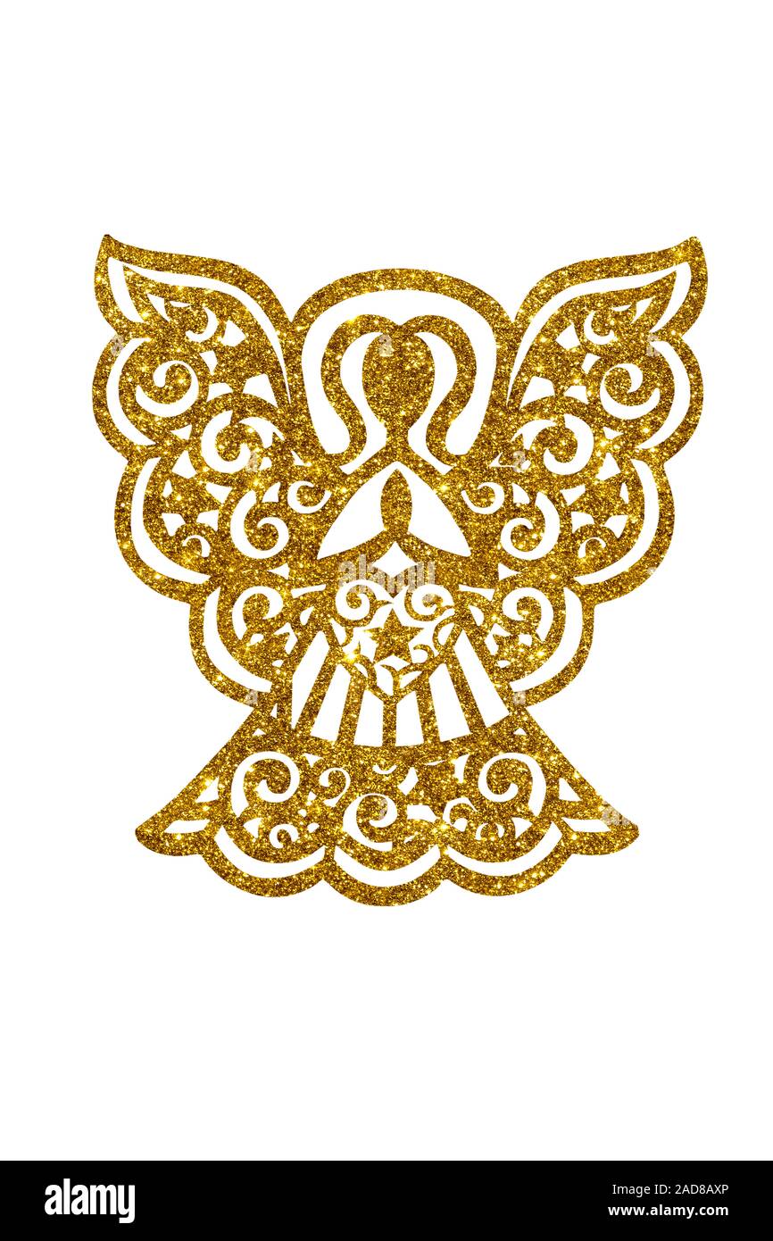 Engel silhouette isoliert auf weißem Stockfoto