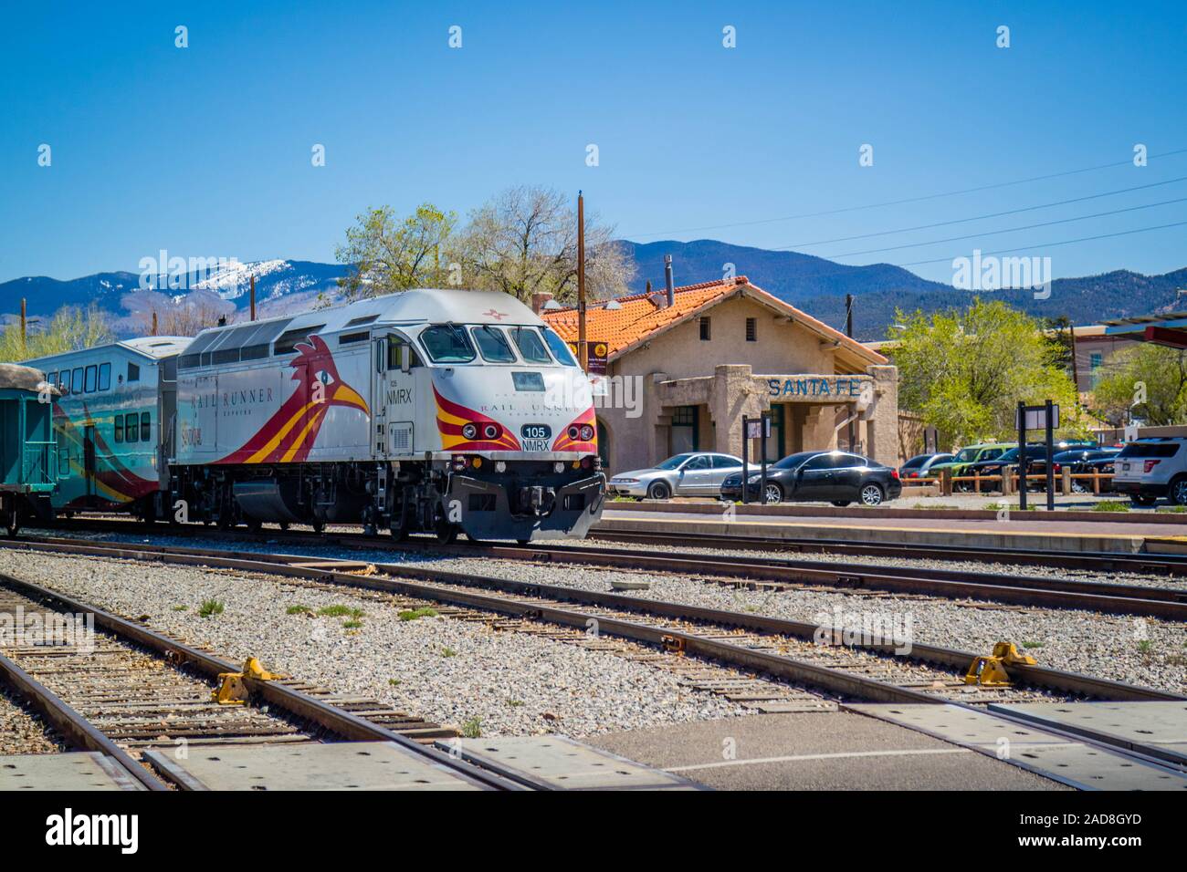 Eine Eisenbahn transit system in Santa Fe, New Mexico Stockfoto
