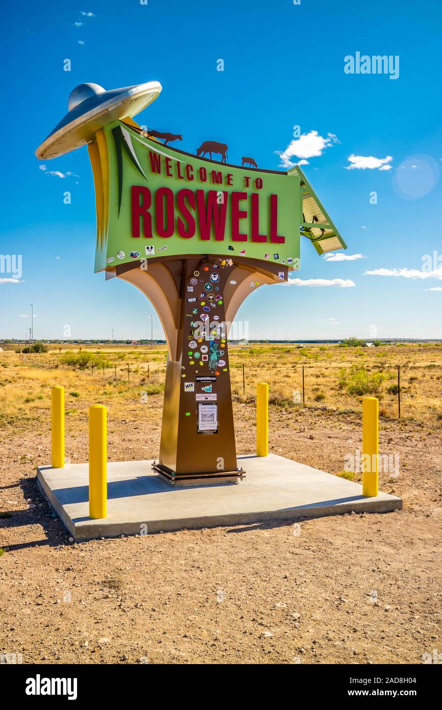 Eine Einfahrt zu Roswell, New Mexico zu gehen Stockfoto
