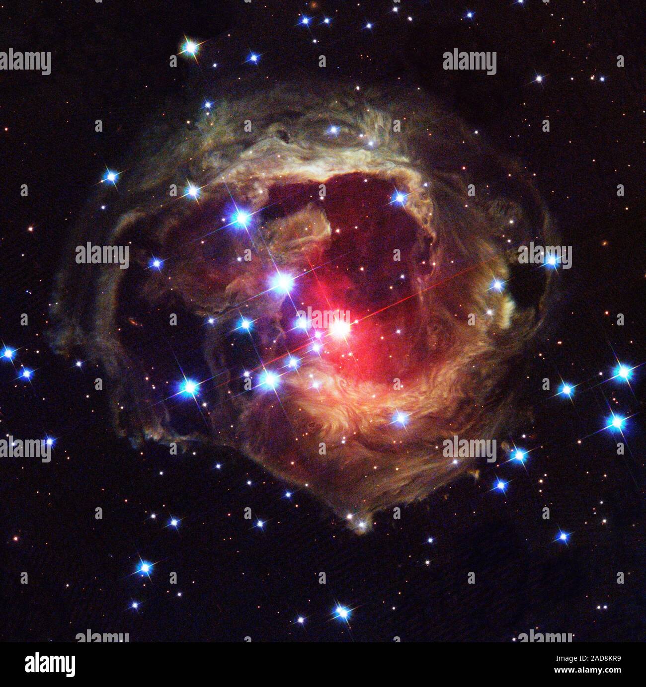 Objekt Name: V838 Monocerotis Bild Typ: Astronomische Credit: NASA, ESA und S.E. Bond (STScI) Stockfoto
