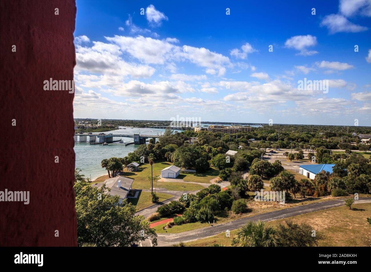 Luftaufnahme von loxahatchee River von Jupiter Inlet Leuchtturm in Jupiter, Florida. Stockfoto