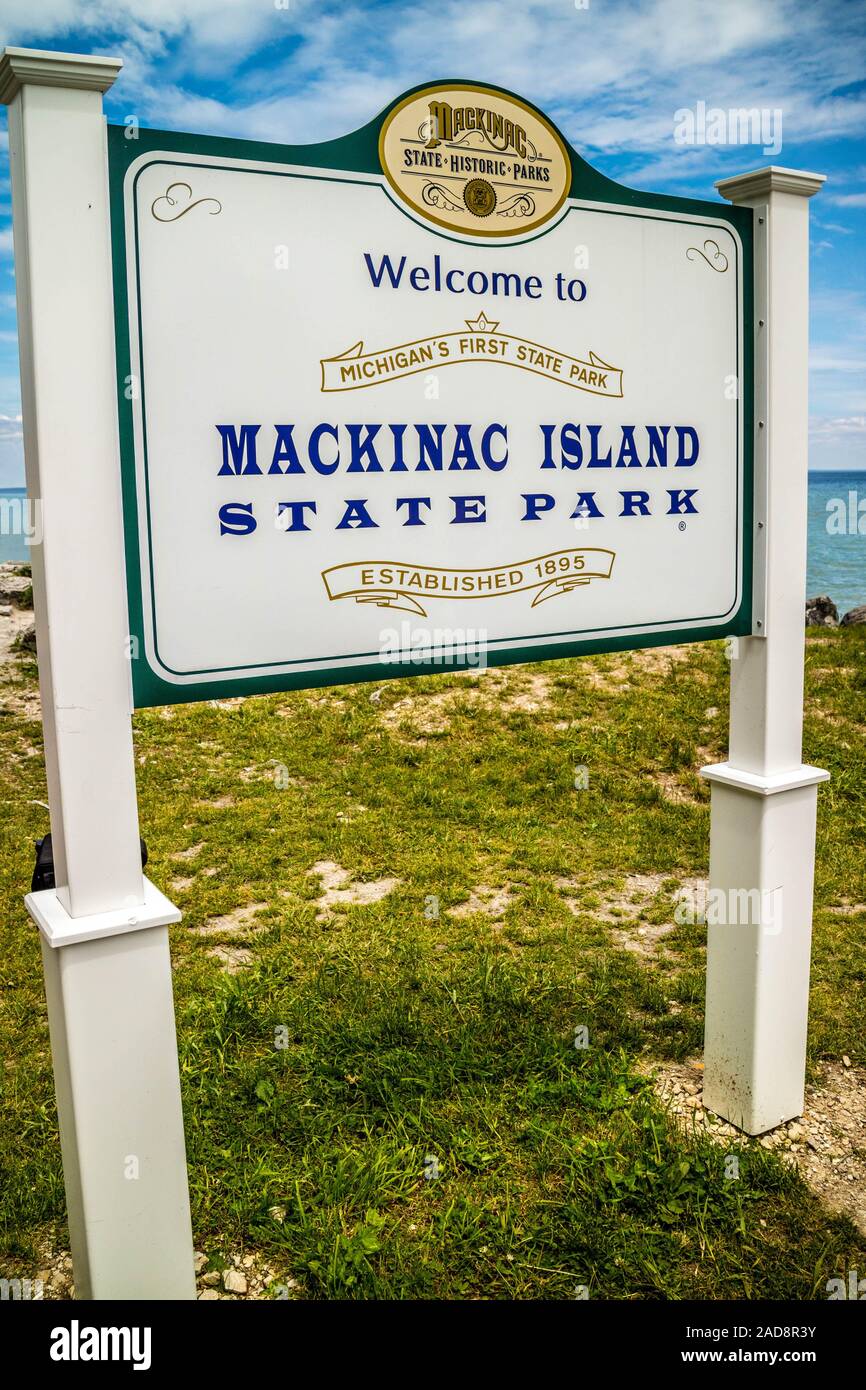 Eine Einfahrt auf Mackinac Island, Michigan gehen Stockfoto