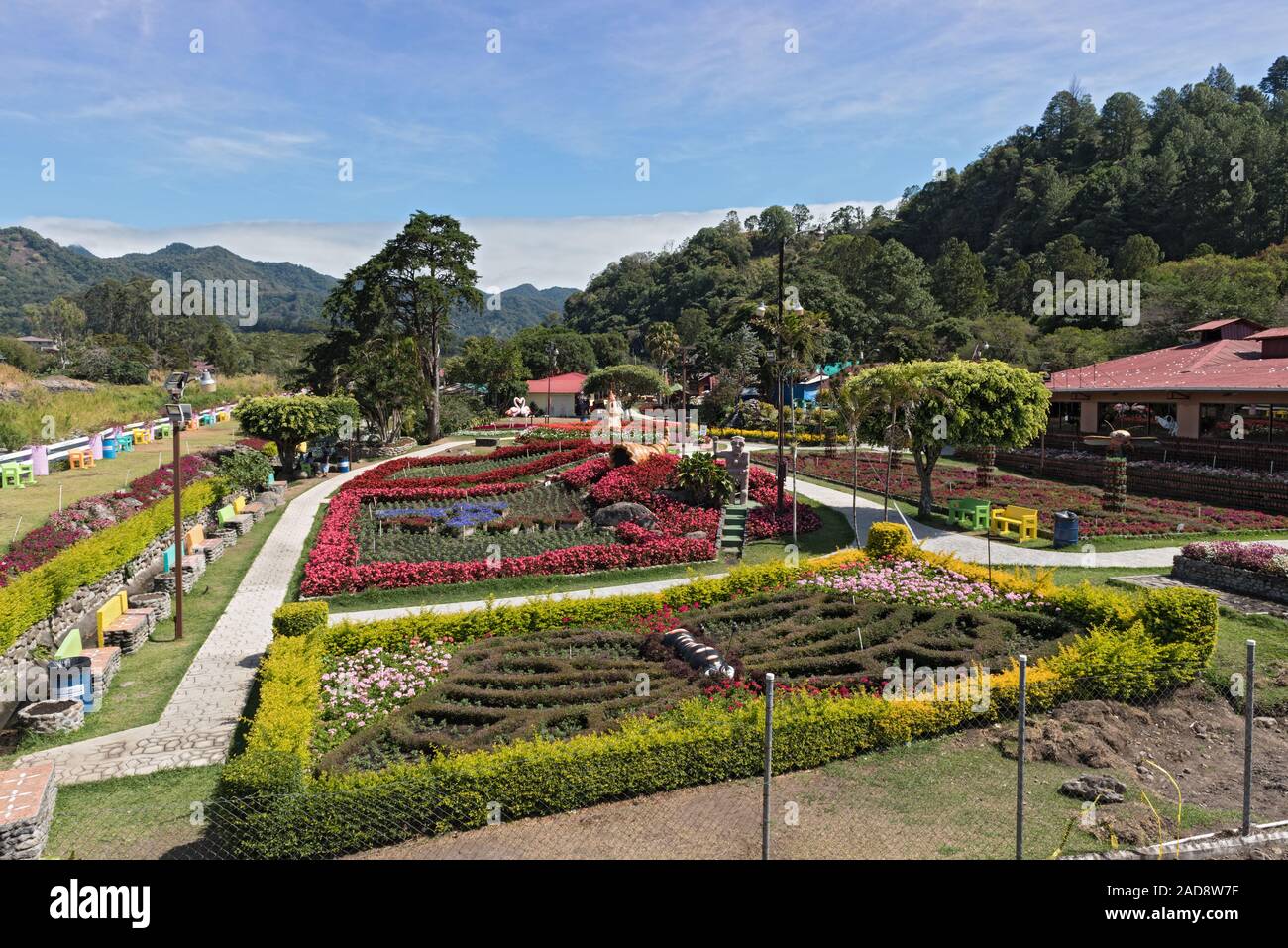 Auf der Bank der Caldera Bach in Boquete ist der Sitz der Blume und Kaffee fair Panama Stockfoto