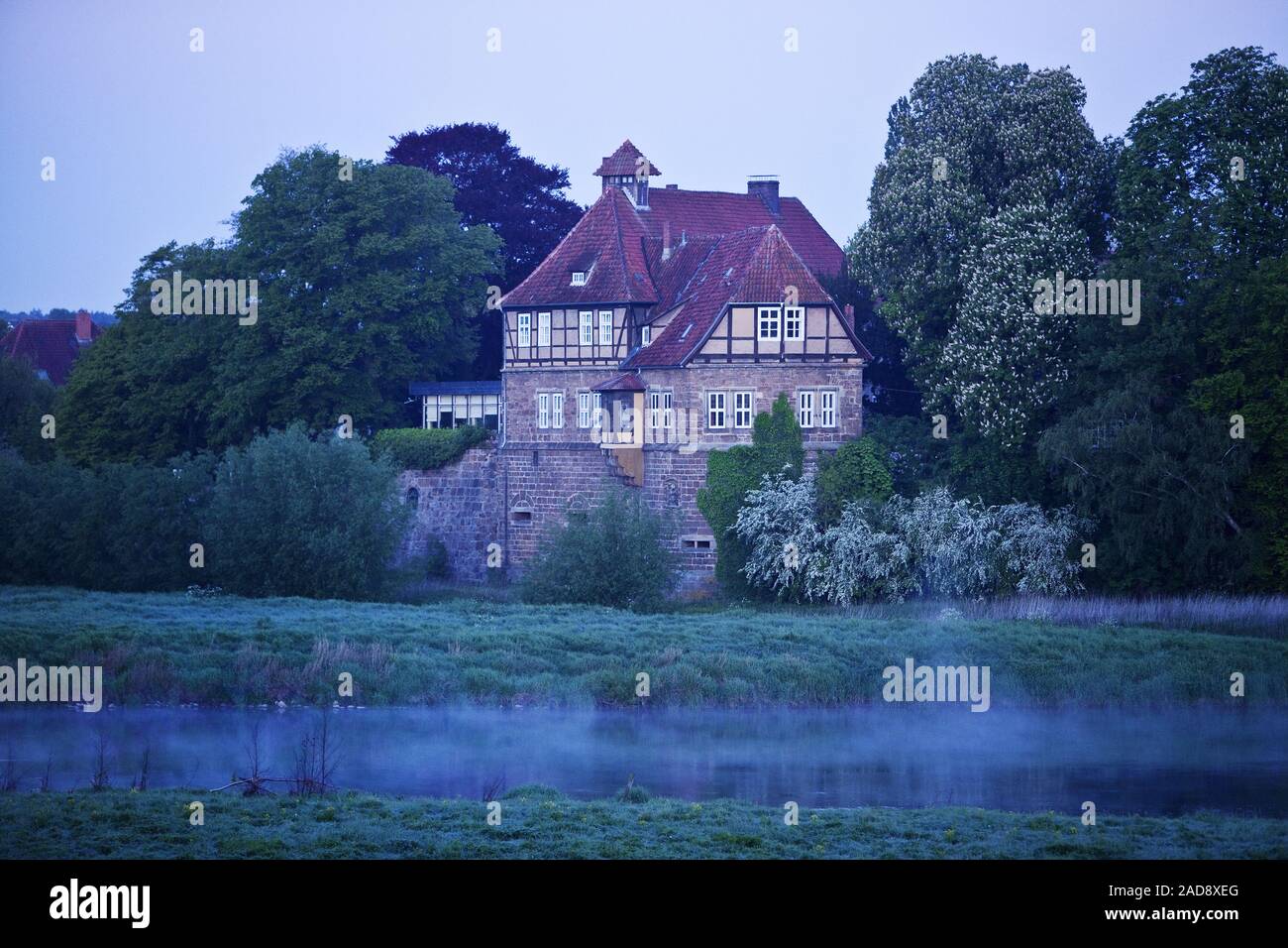 Schloss petershagen an der Weser, in den frühen Morgenstunden, Petershagen, Deutschland Europa Stockfoto