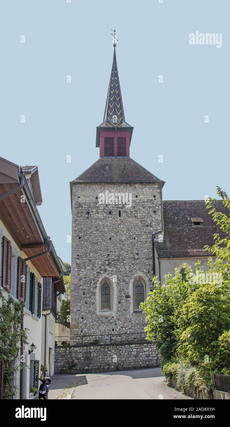 Stadt Kirche St. Katharina, Kaiserstuhl Aargau, Hochrhein, Schweiz Stockfoto