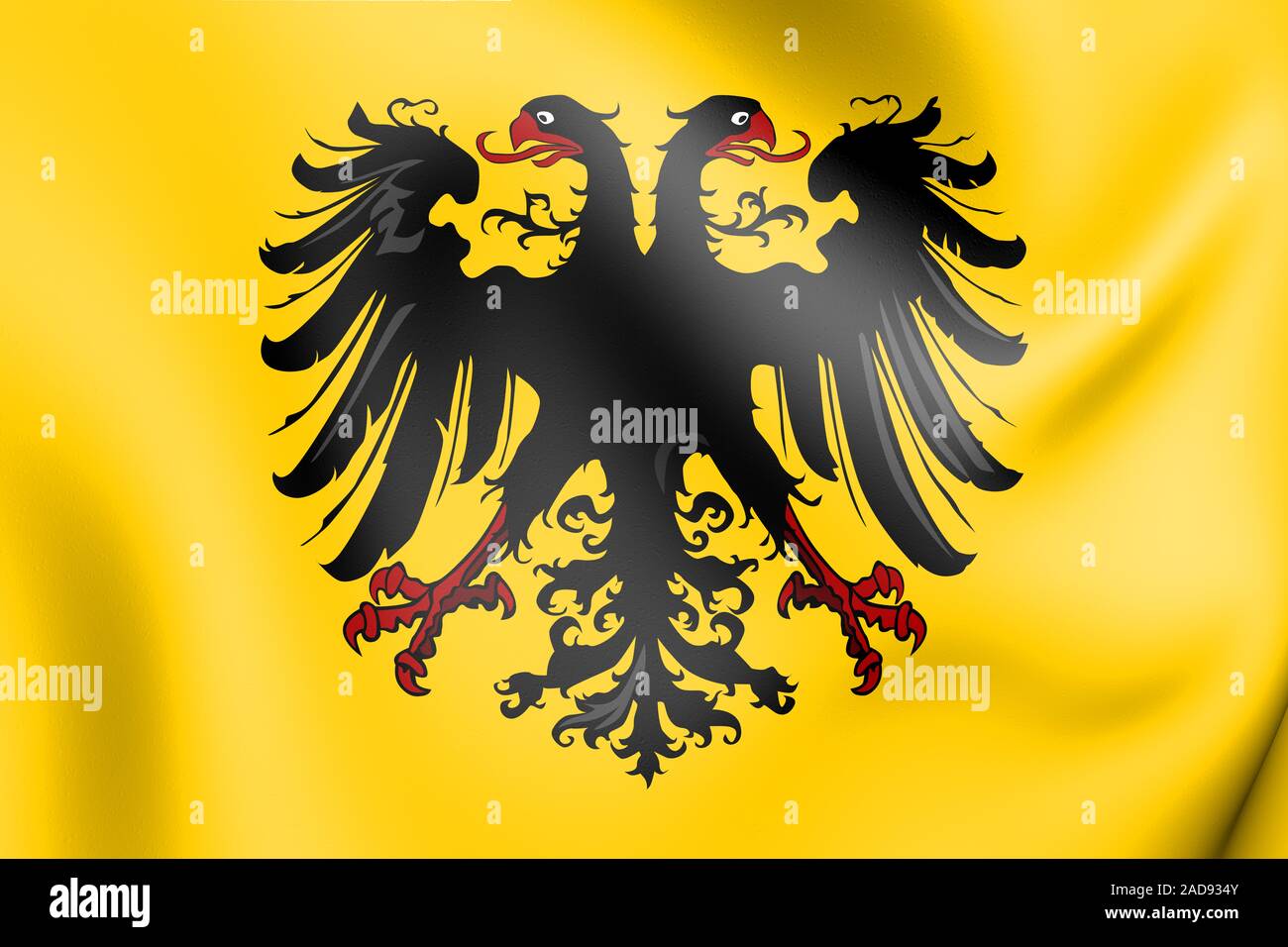 3D-Banner der Kaiser des Heiligen Römischen Reiches (nach 1400). 3D-Darstellung. Stockfoto