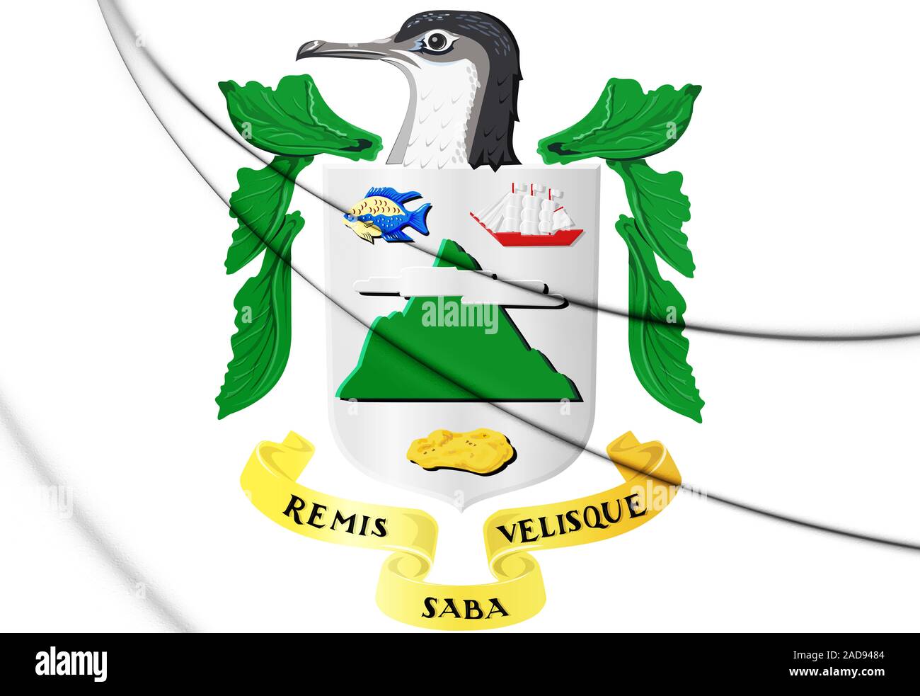 3D-Saba Wappen. 3D-Darstellung. Stockfoto