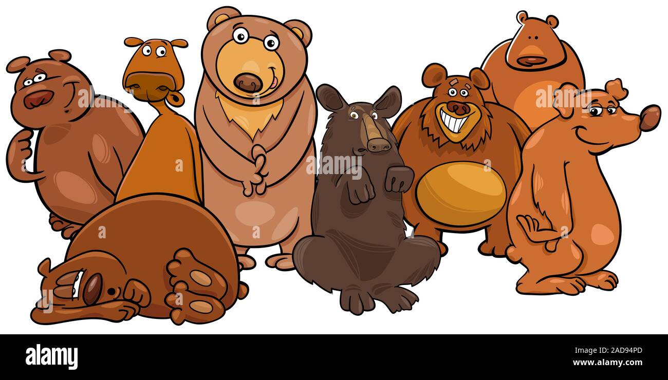 Lustige Bären cartoon Tier Zeichen Stockfoto