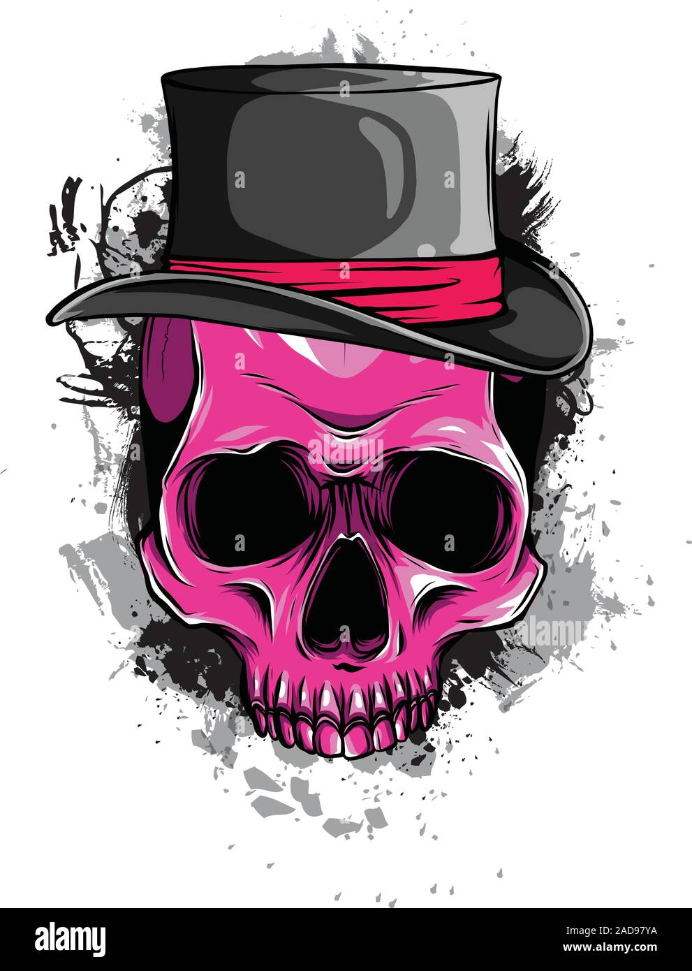 Cowboy skull trägt eine elegante braune fedora Hut Stock Vektor