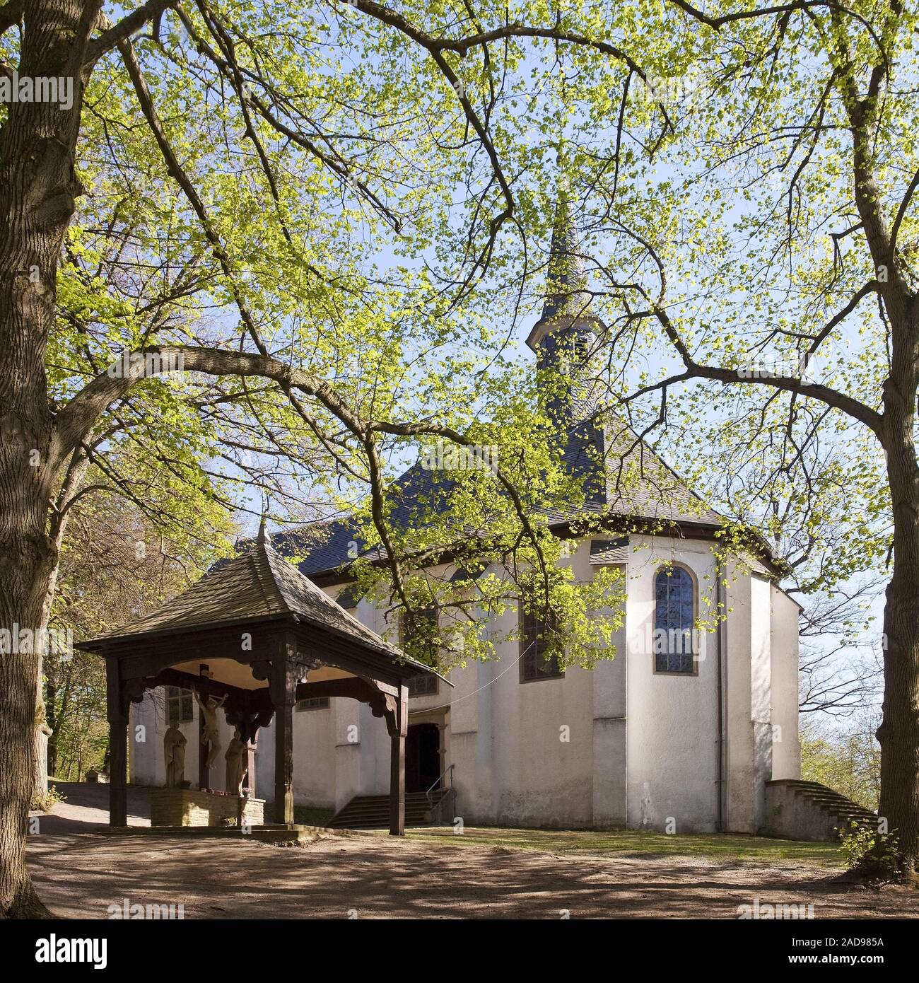 Heilig-Kreuz-Kapelle auf dem Rodenberg, Menden, Sauerland, Nordrhein-Westfalen, Deutschland, Europa Stockfoto