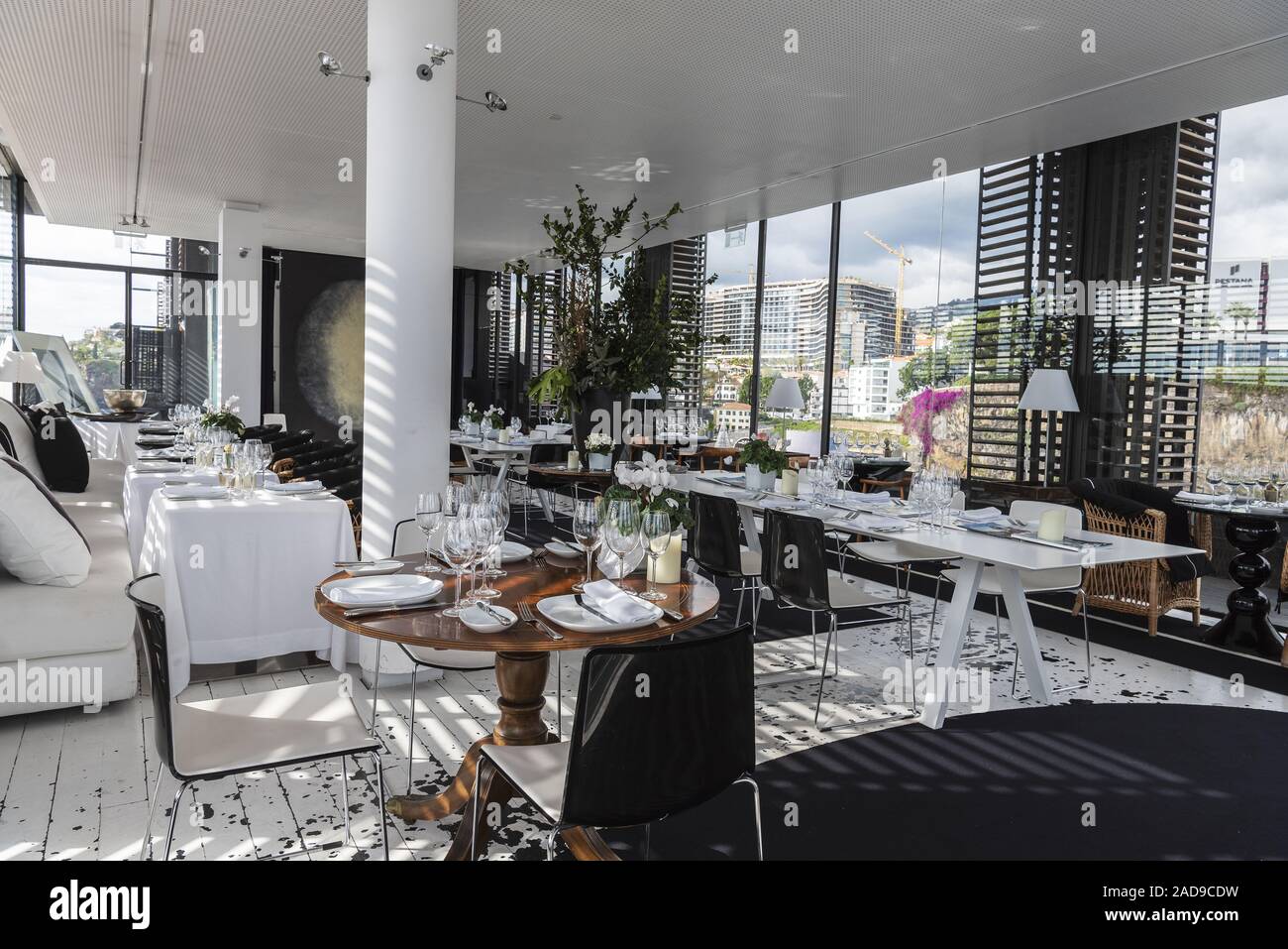 Restaurant, Design Center, Andrade Silva, Hafen, Funchal, Madeira, Portugal, Europa Stockfoto