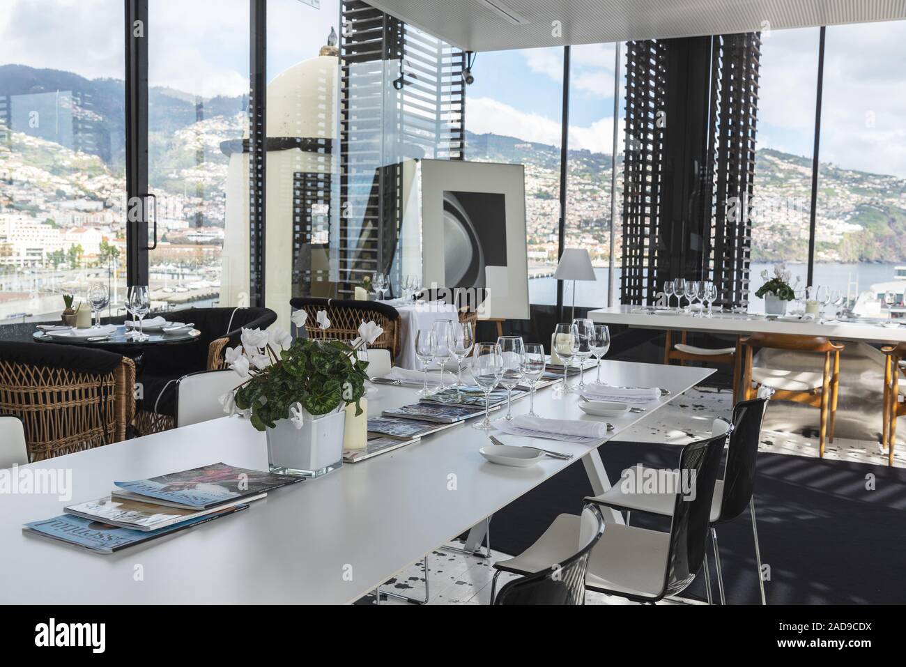 Restaurant, Design Center, Andrade Silva, Hafen, Funchal, Madeira, Portugal, Europa Stockfoto