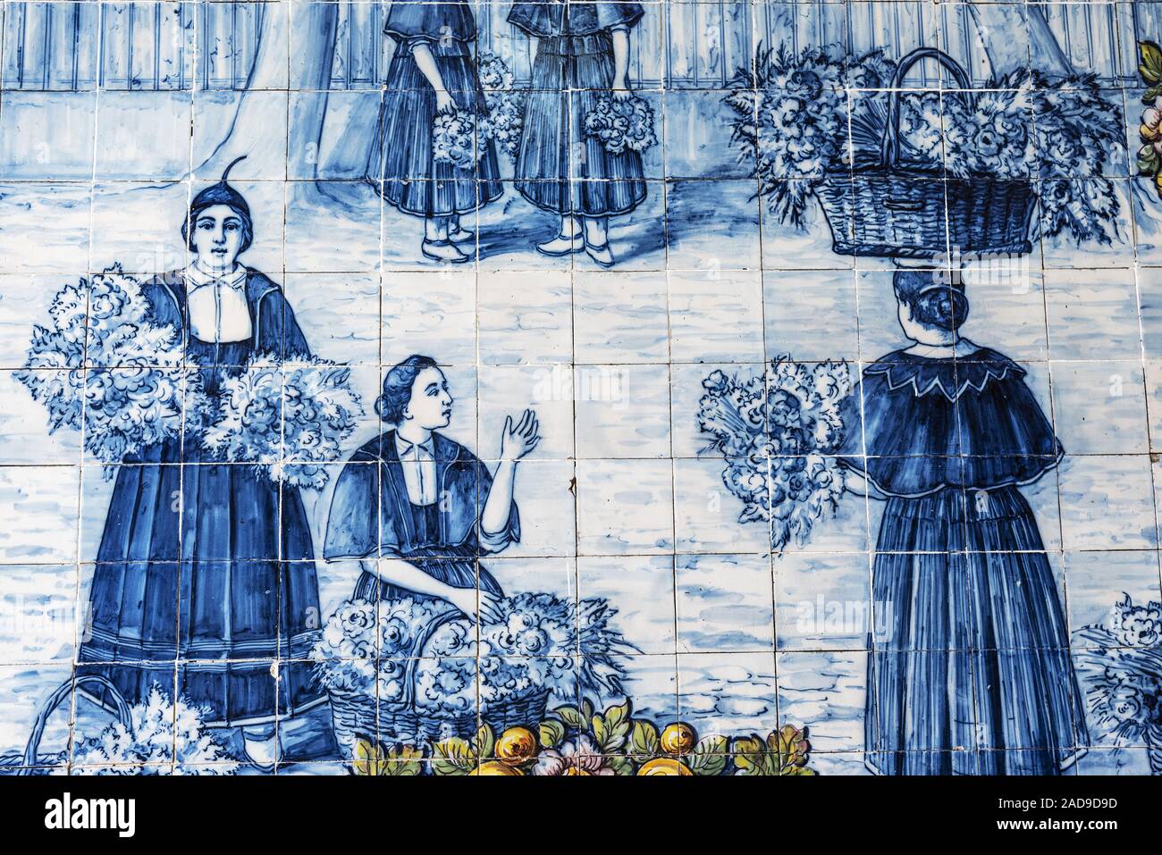 Street Scene, Azulejos, Markthalle, Funchal, Madeira, Portugal, Europa Stockfoto