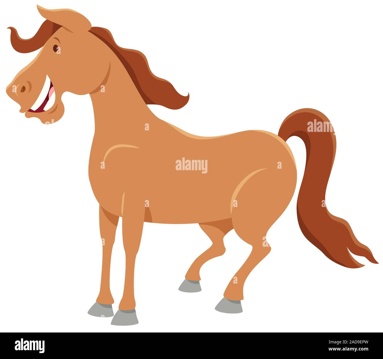 Cartoon Illustration Funny Comic Horse Ausgeschnittene Stockfotos Und Bilder Alamy