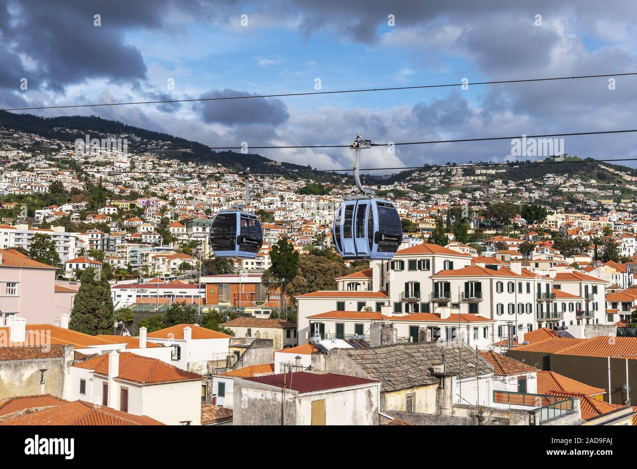 Seilbahn, alte Stadt, Stadtblick, Funchal, Madeira, Portugal, Europa Stockfoto