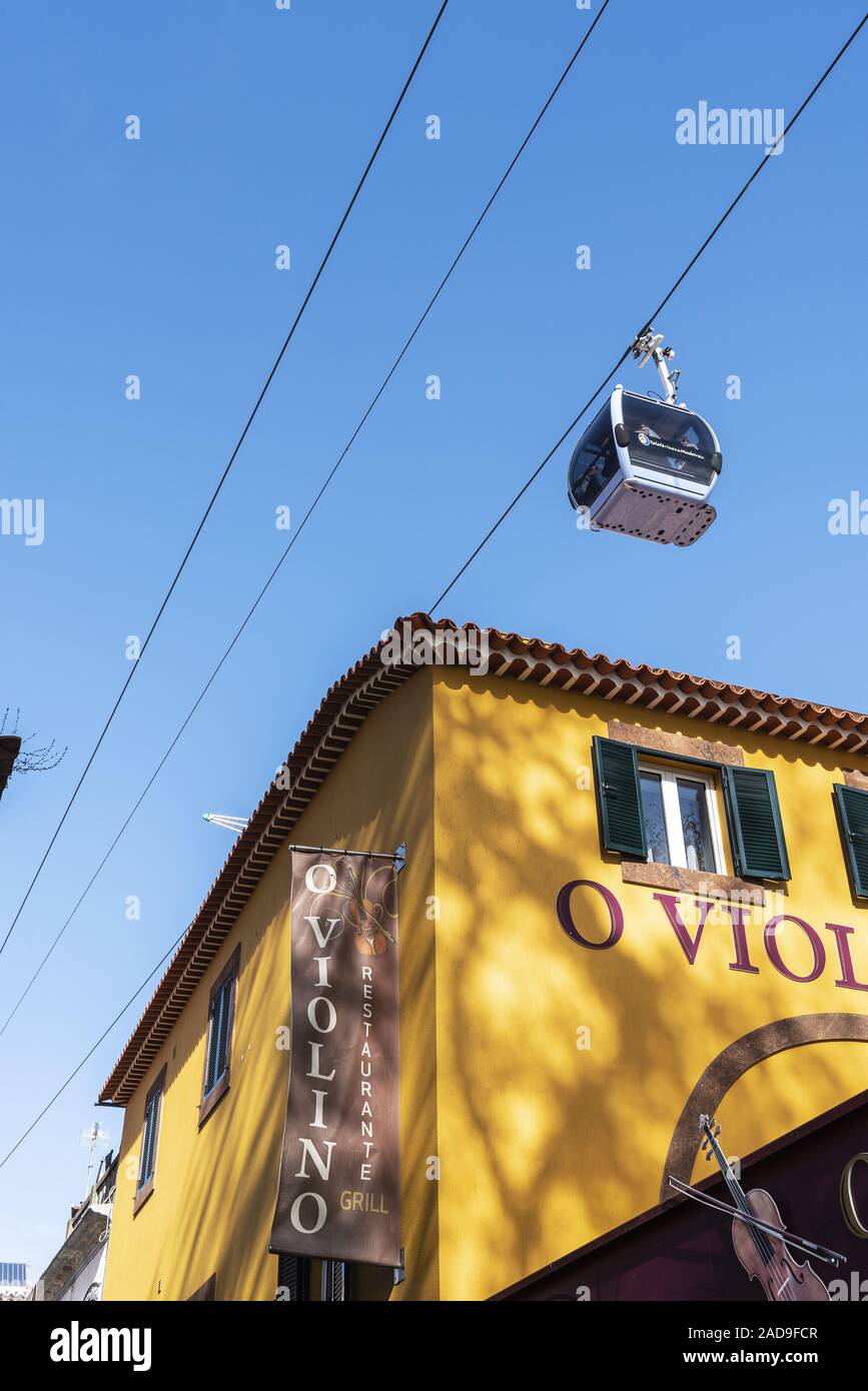 Seilbahn, Restaurant, alte Stadt, Funchal, Madeira, Portugal, Europa Stockfoto