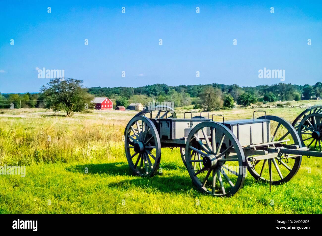 Eine alte Kanone Artillerie des 19. Jahrhunderts in Gettysburg, Pennsylvania Stockfoto