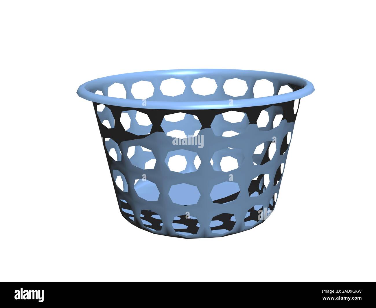 Kunststoff blau Wäschekorb Stockfoto