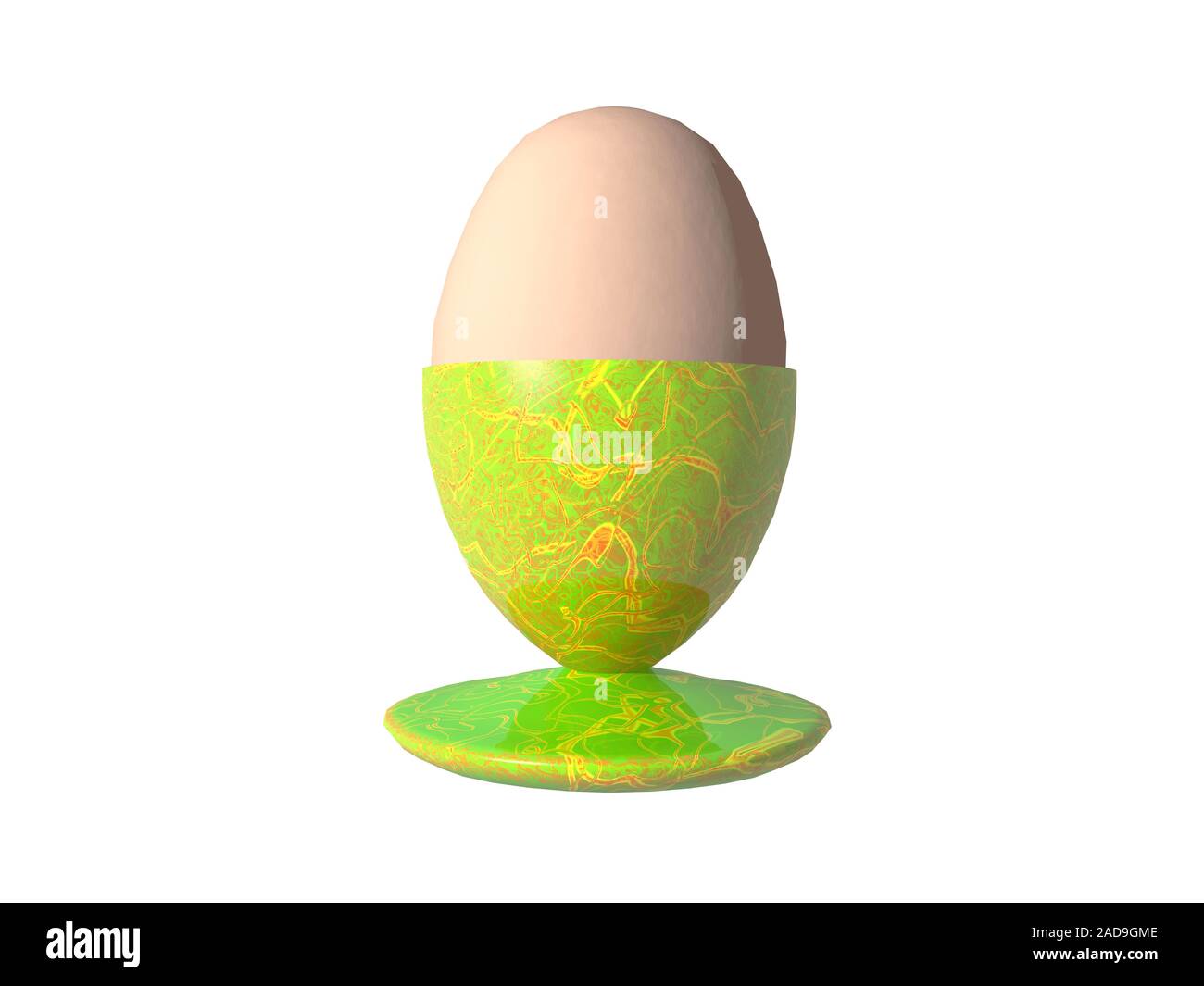 Eierbecher mit Frühstück ei Stockfoto