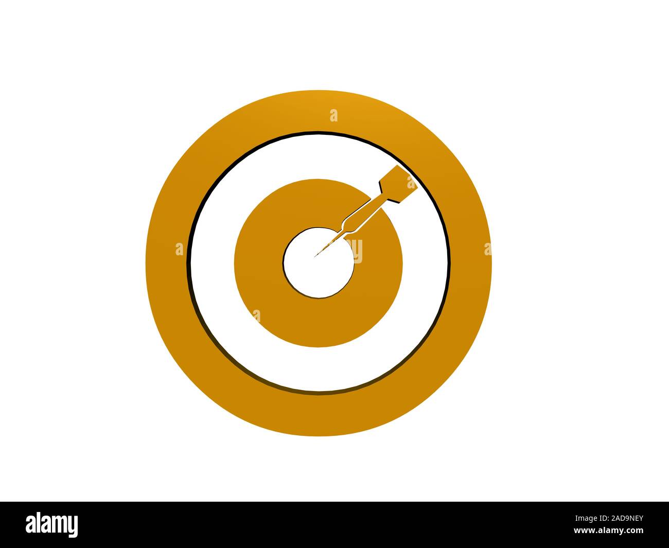 Golden Piktogramm dartboard Stockfoto