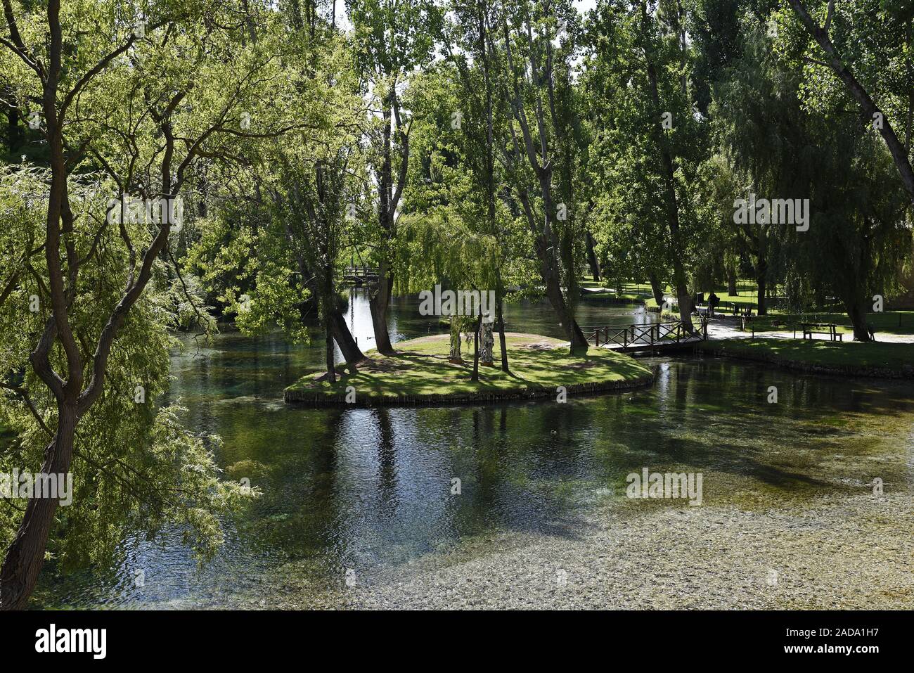 Teich, Fonti del Clitunno, Naturpark, Campello sul Clitunno, Provinz Perugia, Italien, Europa Stockfoto