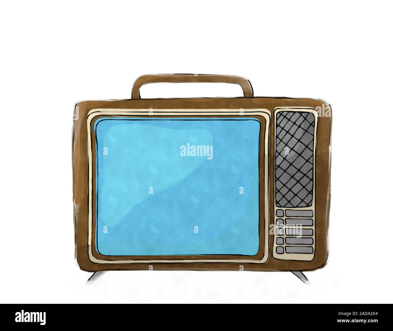 Aquarell retro tv Set 3 Stockfoto