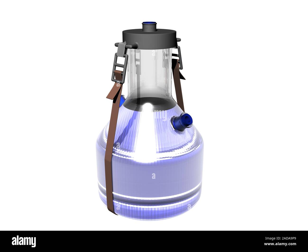 Isolierflasche für flüssige Luft im Labor Stockfoto