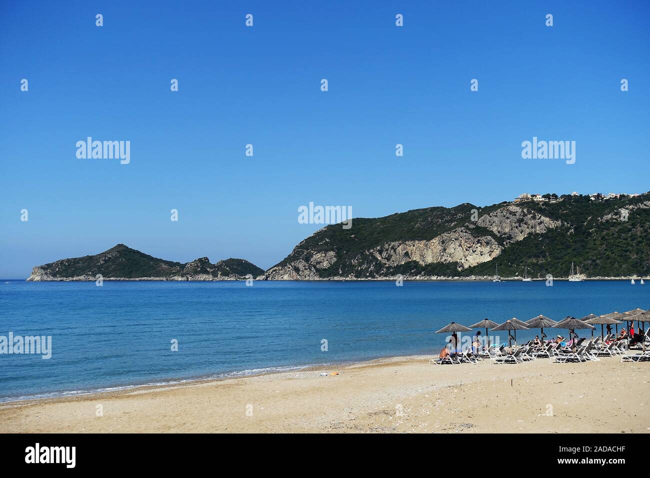 Die Bucht von Agios Georgios Pagon, Korfu, Griechenland Stockfoto