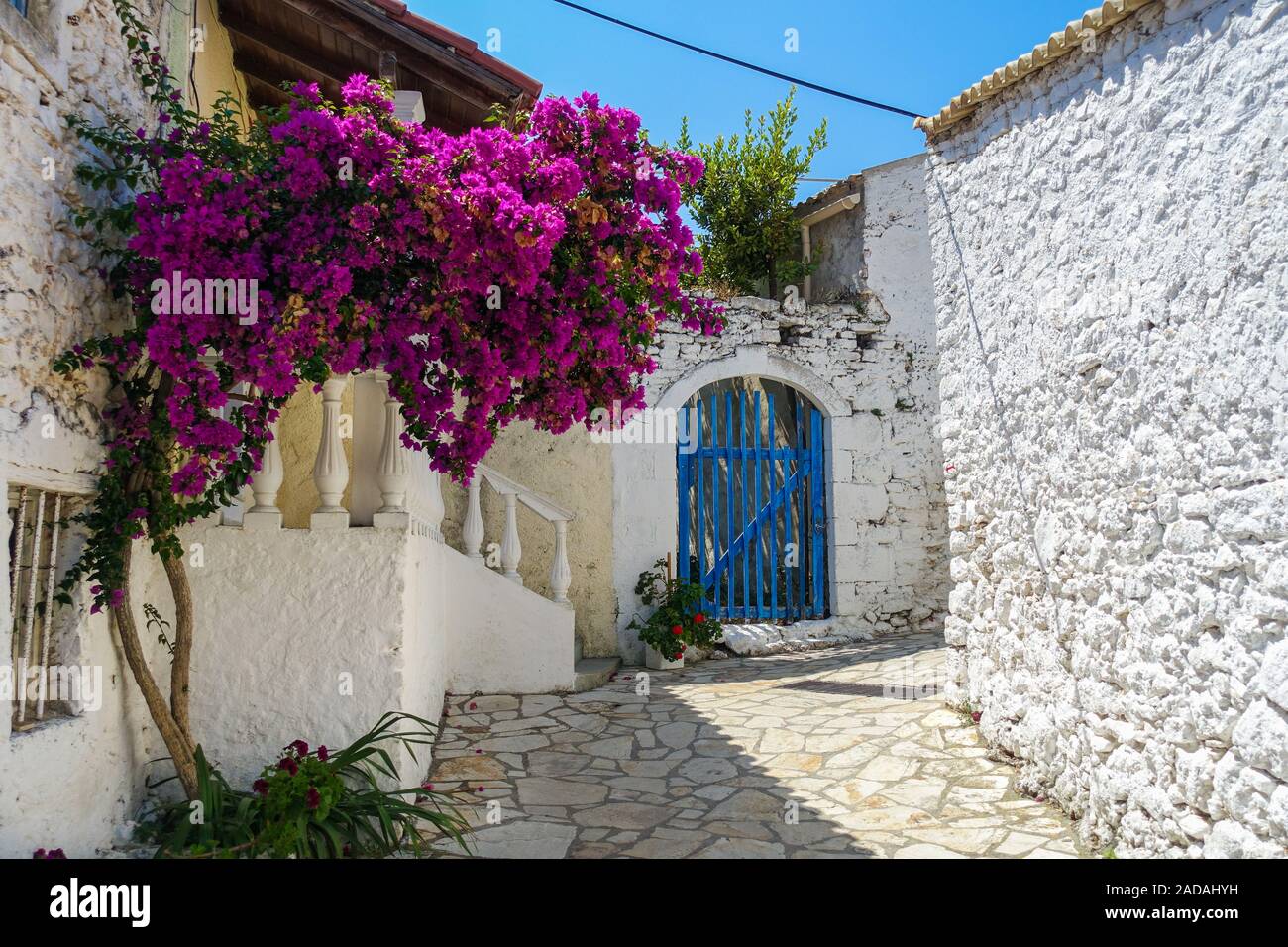 Das malerische Dorf Afionas, Korfu, Griechenland Stockfoto