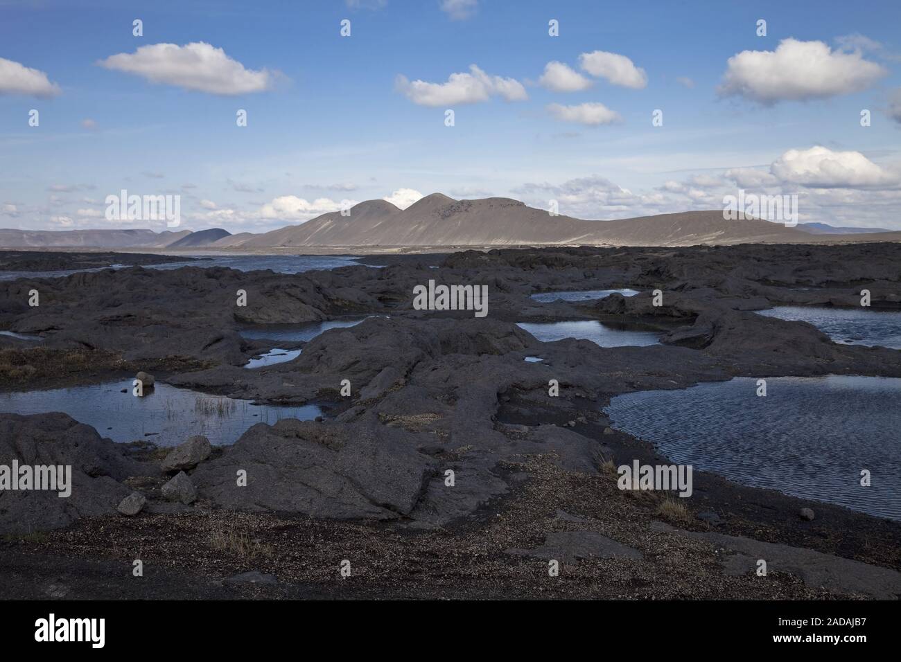 Vulkanische Landschaft mit Licht und shodow, Krepputunga, Highlands, Island, Europa Stockfoto