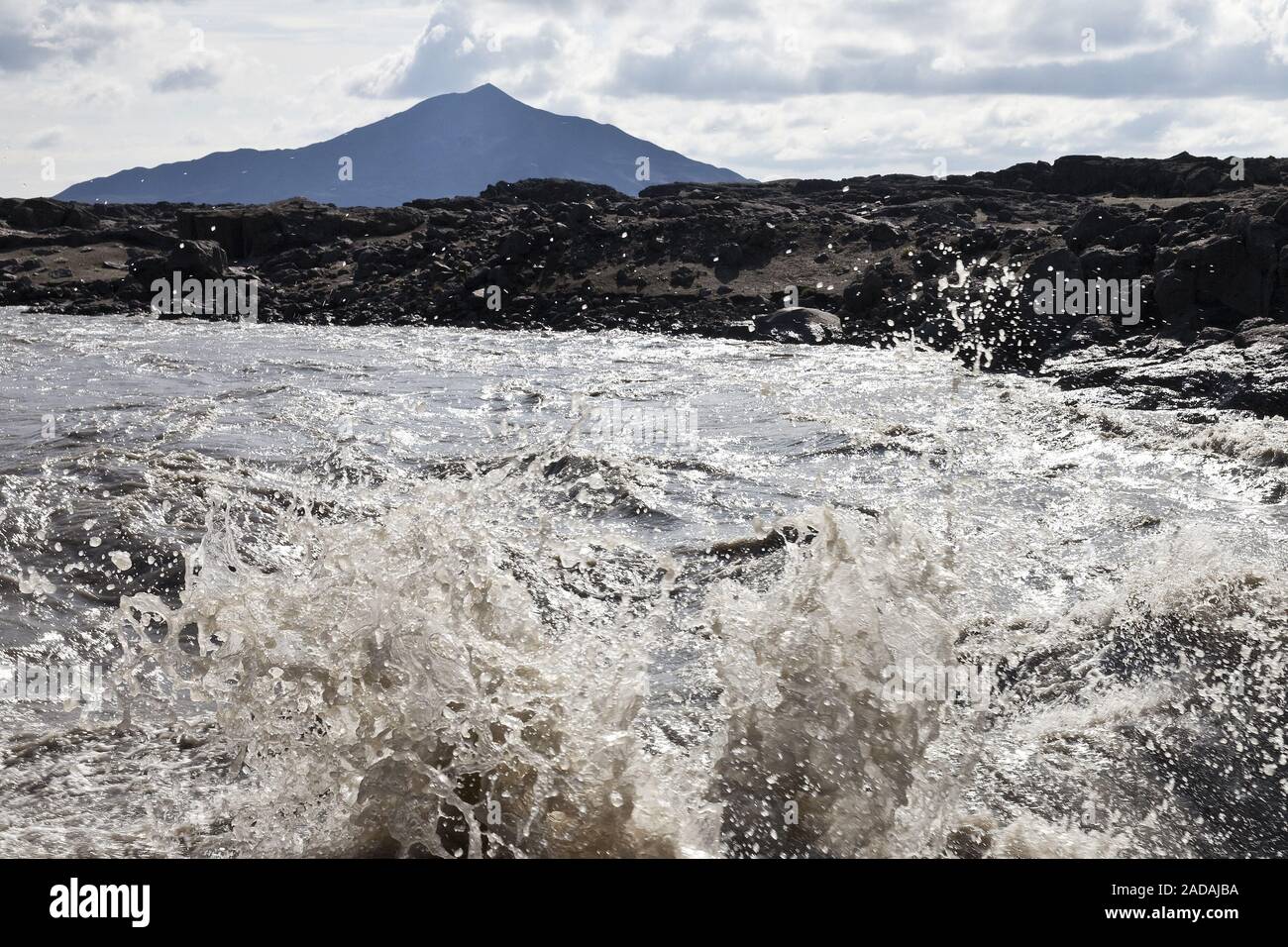 Schnelle Glacier stream Kreppa in vulkanischen Landschaft, Highlands, Island, Europa Stockfoto