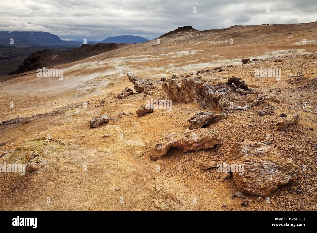 Geothermale Region Hveraroend, Namaskard, North Island, Island, Europa Stockfoto