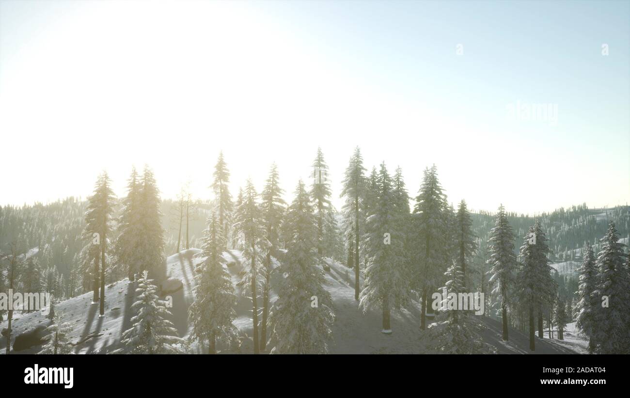 Berglandschaft auf einem Winter sonniger Tag Stockfoto