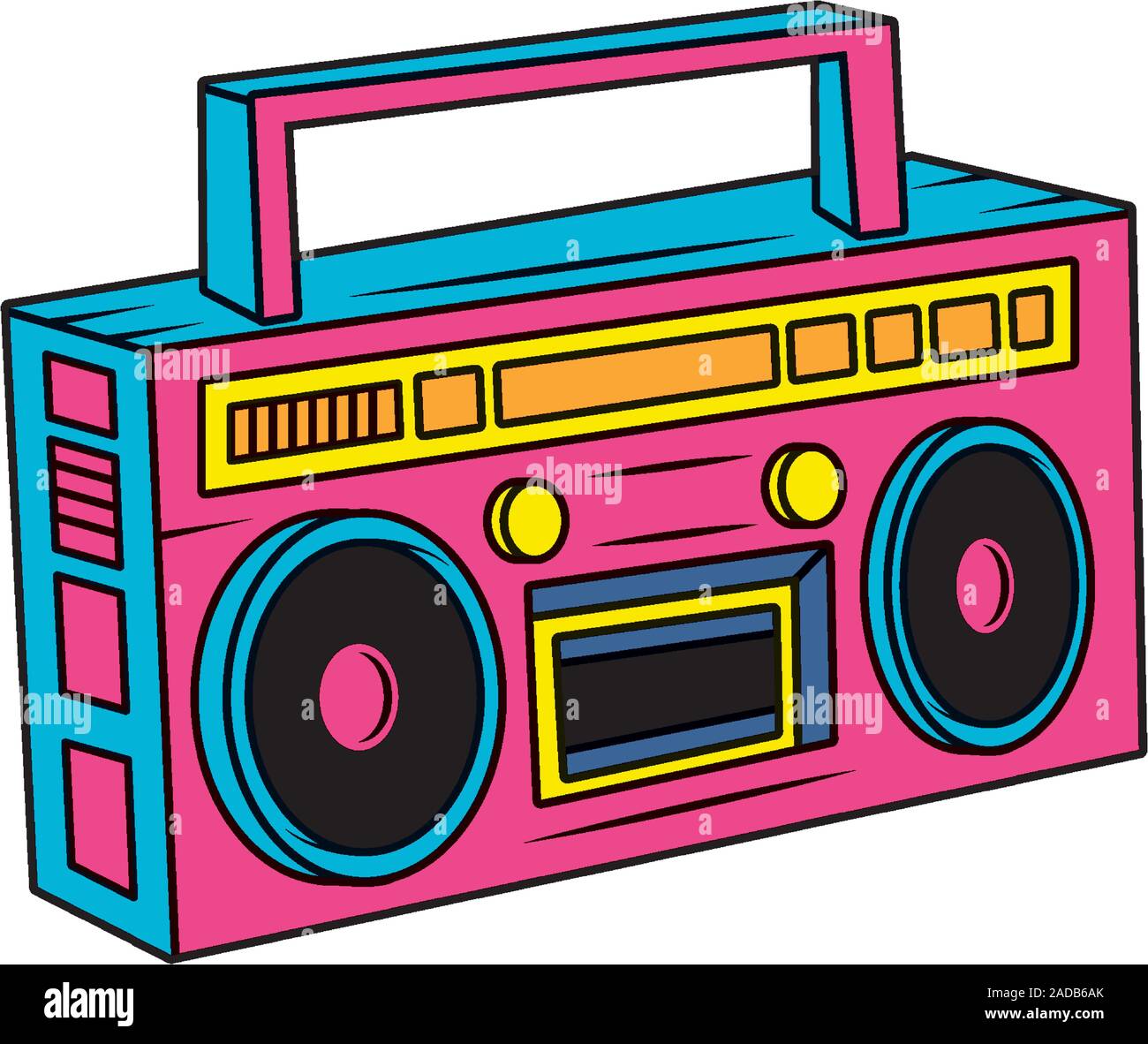 Retro Radio Music Player Pop Art Stil Stock-Vektorgrafik - Alamy