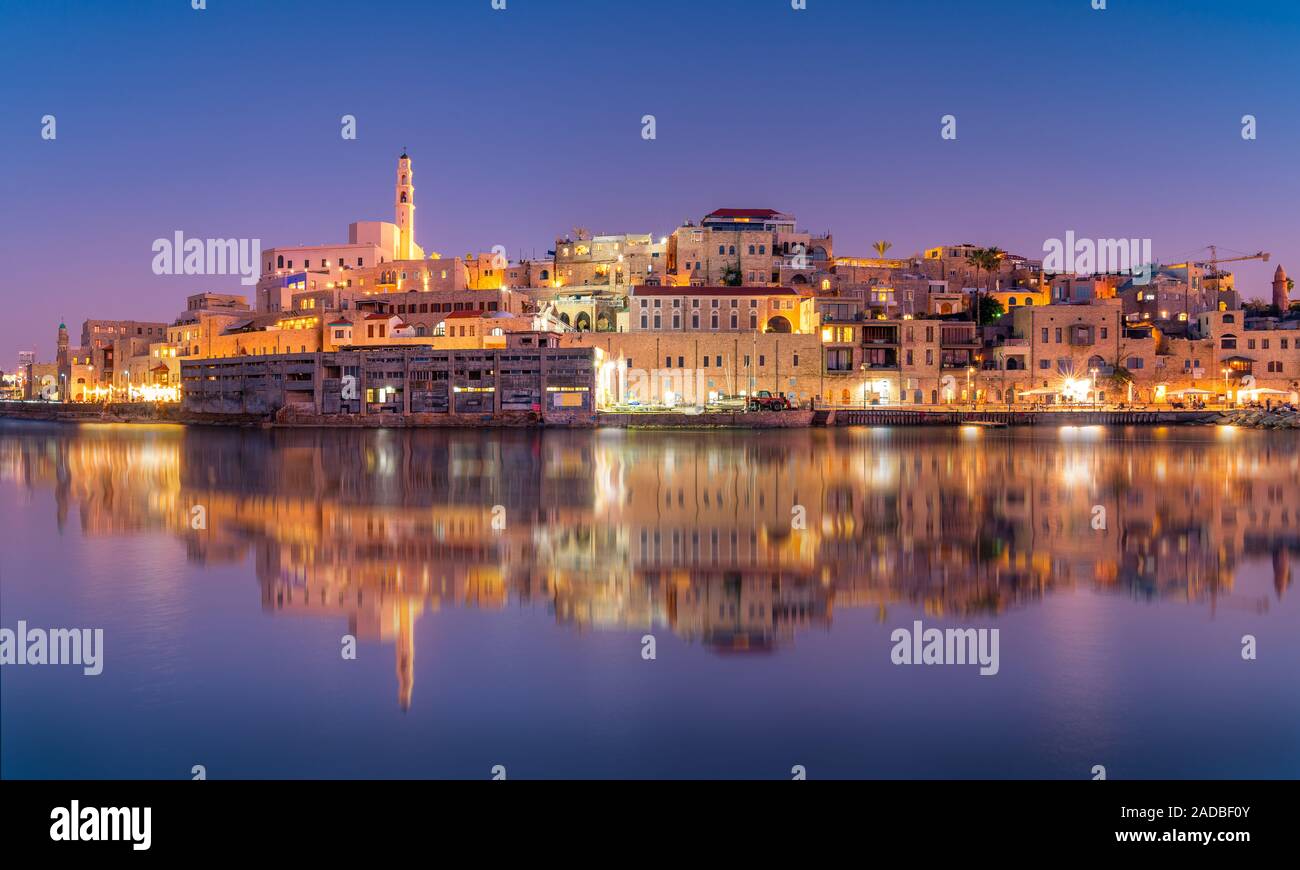 Schöne Panoramasicht auf die Jaffa Hafen und Altstadt in Tel Aviv, Israel Stockfoto