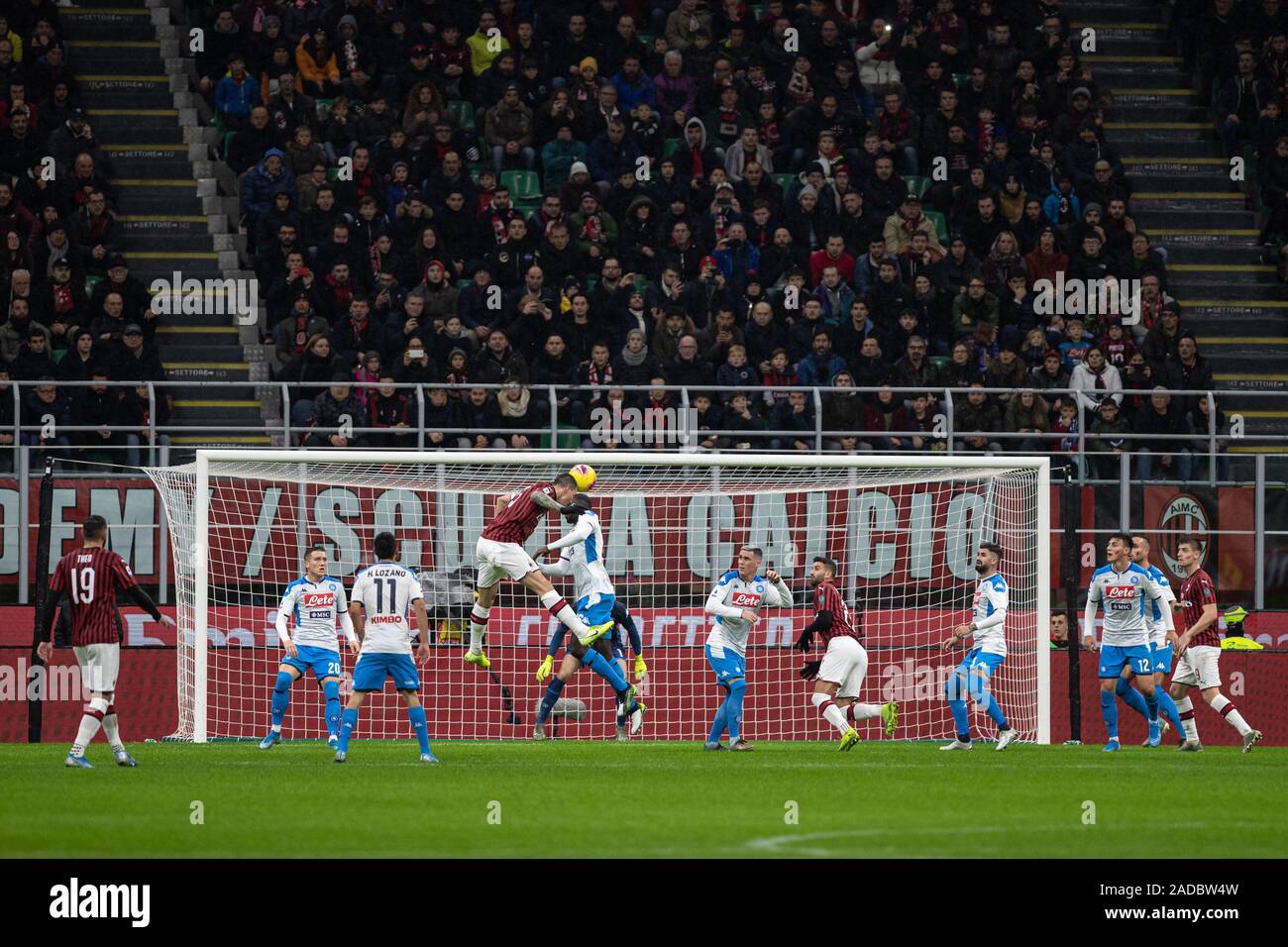 Alessio romagnoli (ac mailand) beim AC Mailand vs SSC Neapel, Mailand, Italien, 23. November 2019, Fußball Italienische Fußball Serie A Männer Meisterschaft Stockfoto