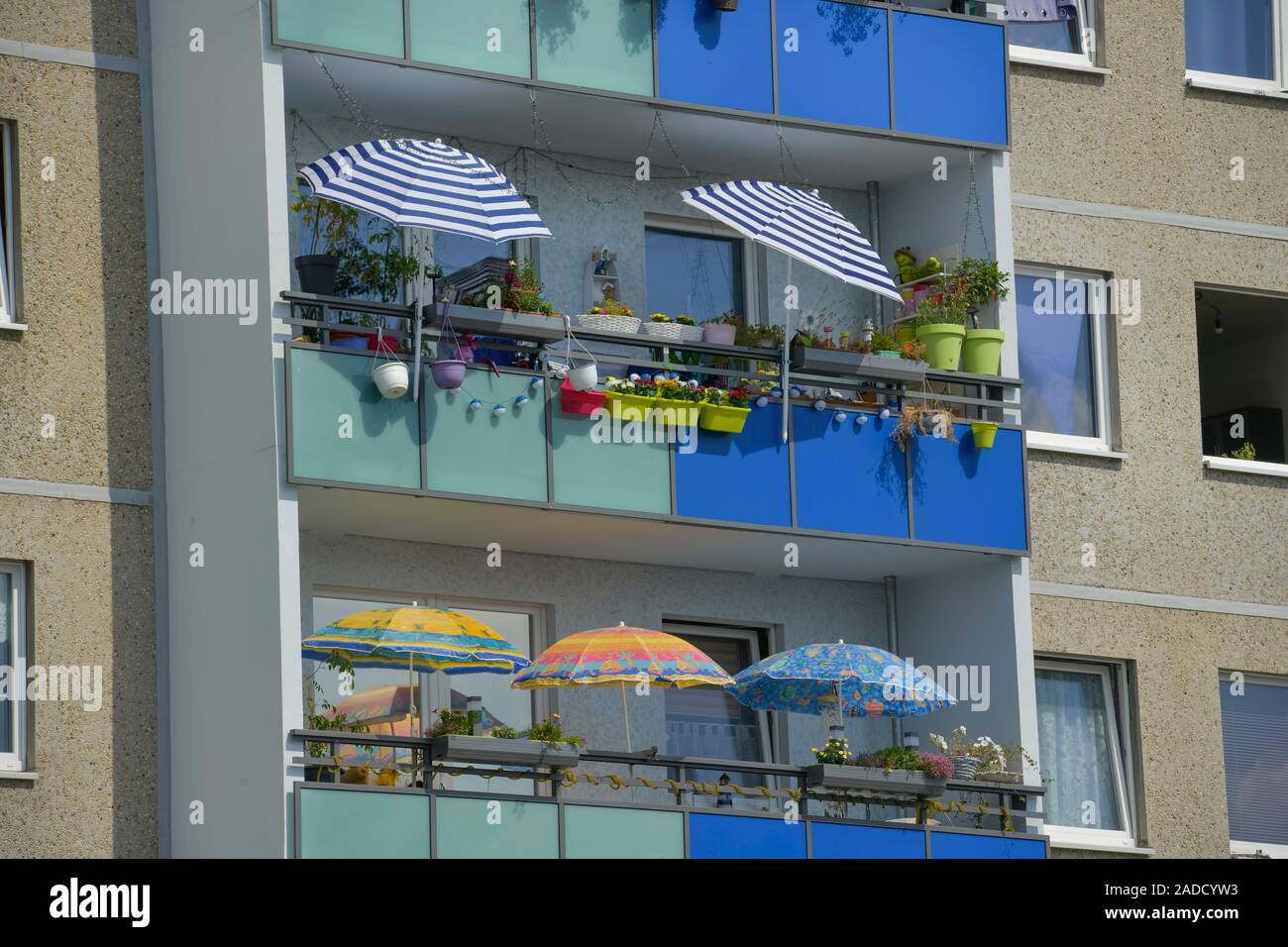 Wohnhaus, Plattenbau, Eichhorster Straße, Ahrensfelde, Marzahn, Marzahn-Hellersdorf, Berlin, Deutschland Stockfoto