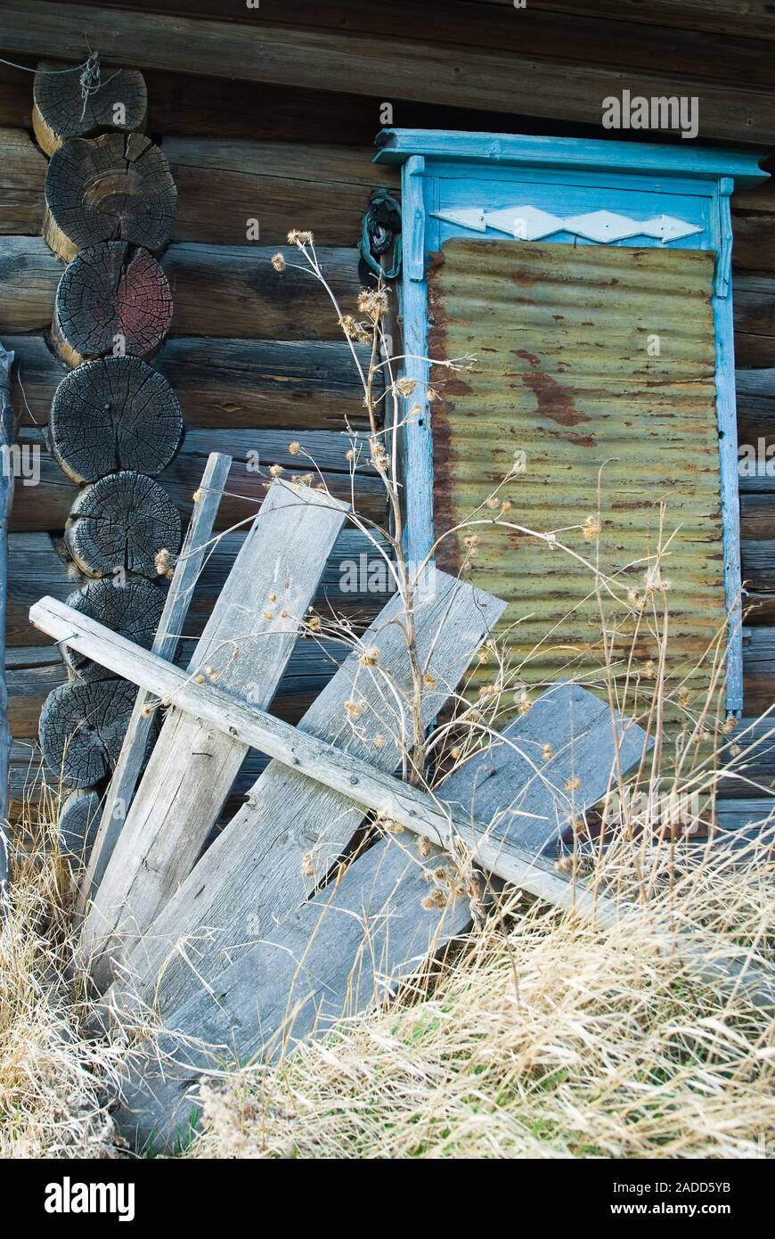 Verlassene alte Haus in Tjumen. Russland Stockfoto