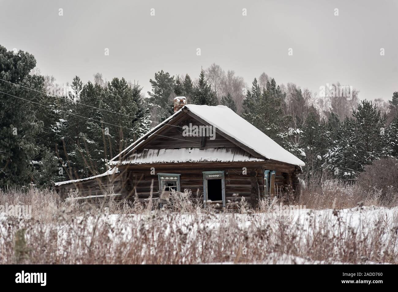 Verlassene alte Haus in Tjumen. Russland Stockfoto