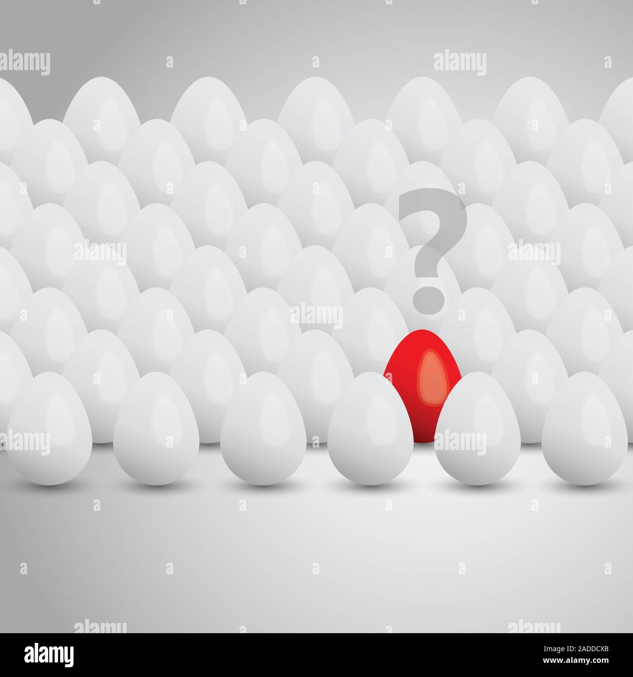 Alone in the Mass - Egg Concept Hintergrund im frei skalierbaren und editierbaren Vektorformat enthalten Stock Vektor