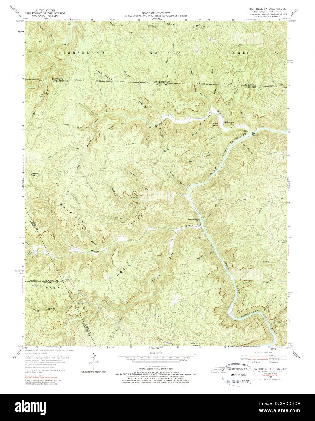 USGS TOPO Karte Tennessee TN Barthell SW 143673 1955 24000 Wiederherstellung Stockfoto