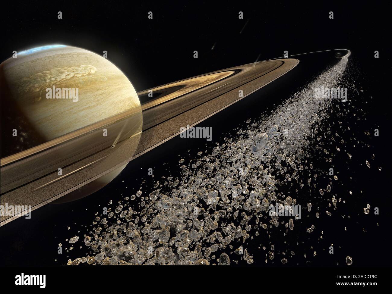 Saturn aus seiner Ringe, Illustration. Saturn ist der sechste