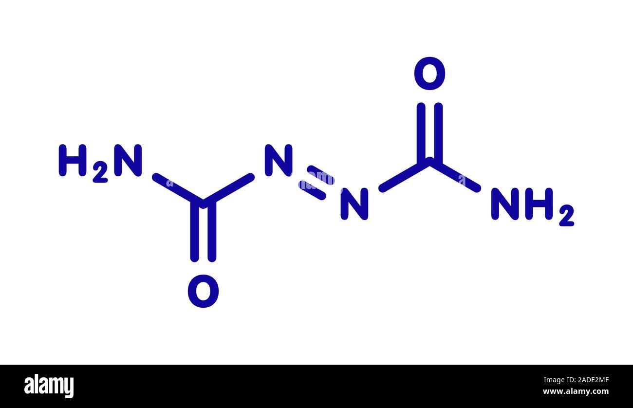 Azodicarbonamid Lebensmittelzusatzstoff Molekül. Im Brot Mehl Verbesserung der Produktion als Agent und als Treibmittel bei der Herstellung von geschäumten Kunststoffen verwendet. Bl Stockfoto