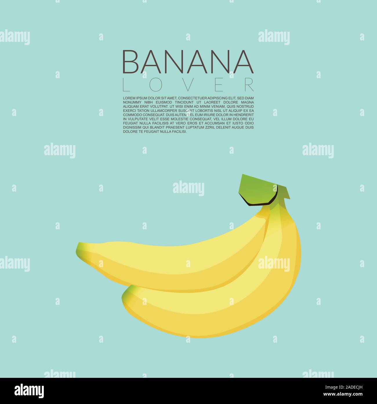 Gelbe Bananen auf blauem Hintergrund mit Kopie Platz für Ihren Text isoliert. Vector Illustration Stock Vektor