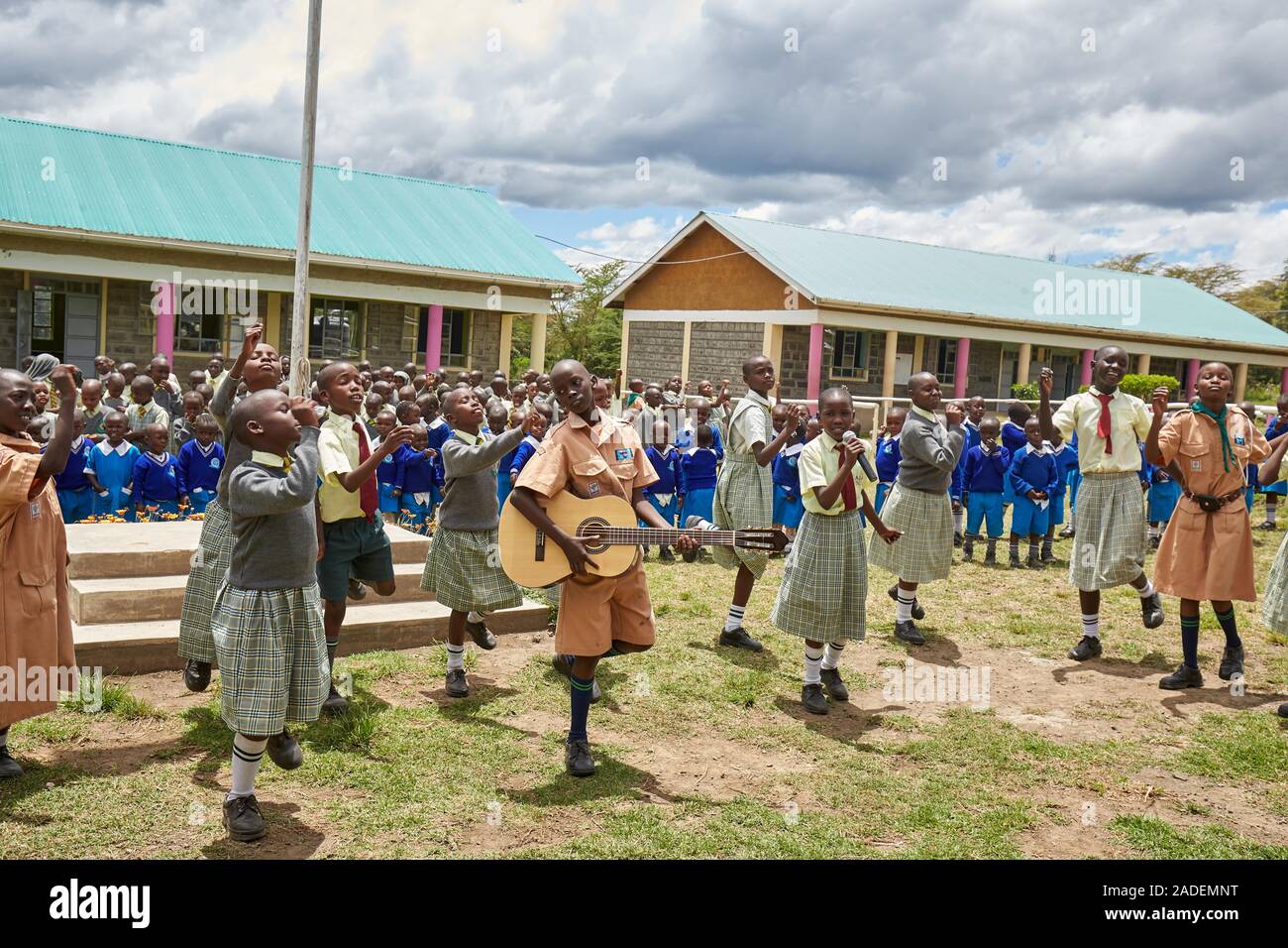 Schüler Abschied am letzten Tag, Mirisa-Academy, Nakuru, Kenia Stockfoto