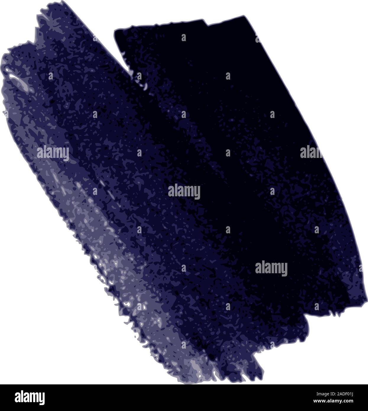 Dunkelblaue Farbe pinselstrichen auf weißem Hintergrund Stock Vektor