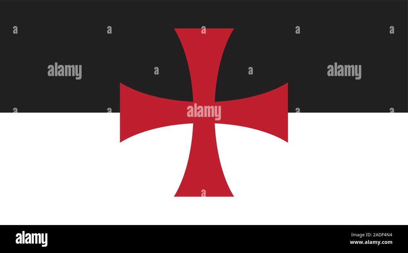 Die Kreuzritter Templer Battle Flag Standard Flagge Von Schwarzen Und Weissen Hintergrund Mit Der Saint Georges Kreuz Zentrale Stock Vektorgrafik Alamy