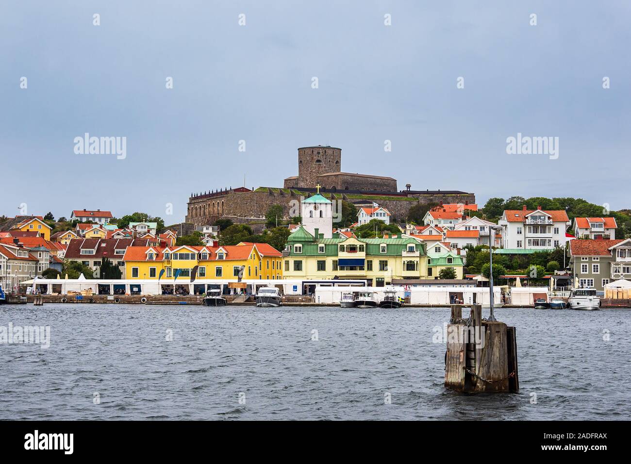 Blick auf die stadt Marstrand in Schweden. Stockfoto